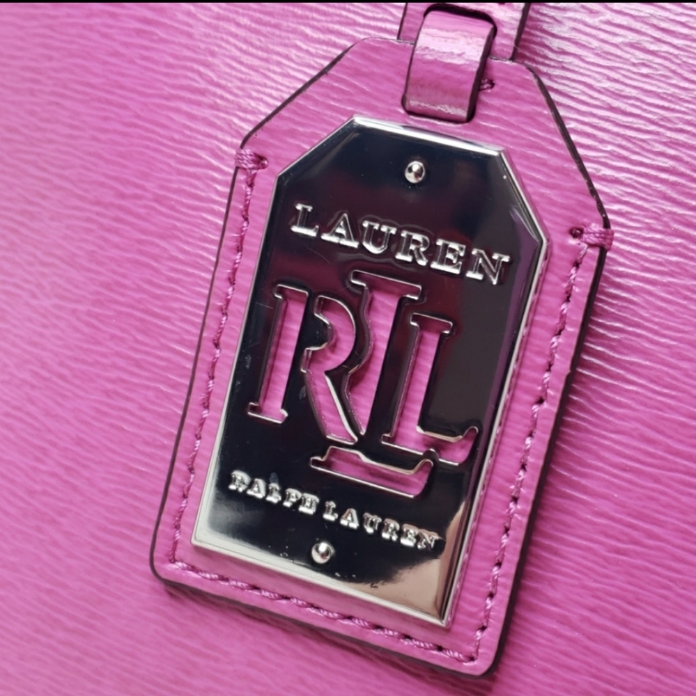 Ralph Lauren pink leather dome satchel crossbody - Picture 6 of 9